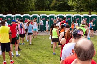 Portable toilets during event