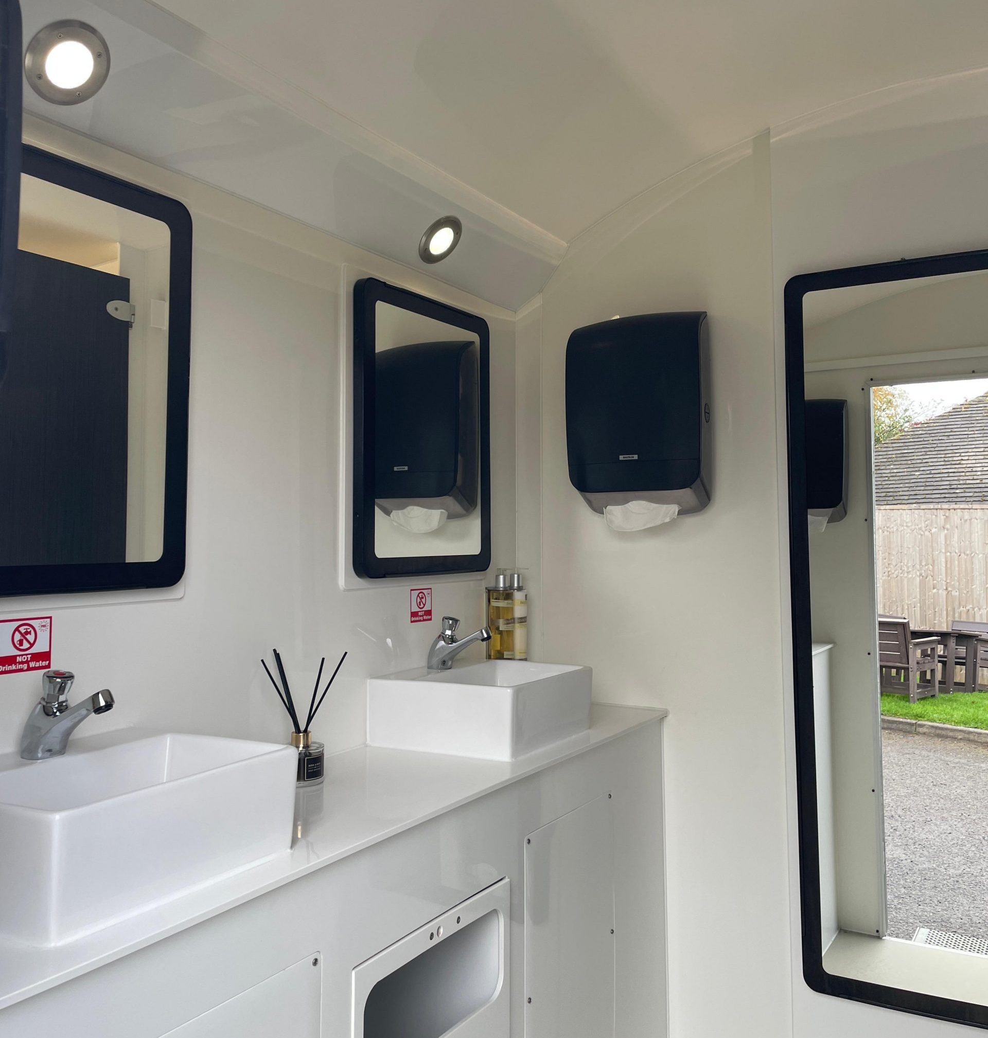 Interior of the 2+1 luxury toilet for hire